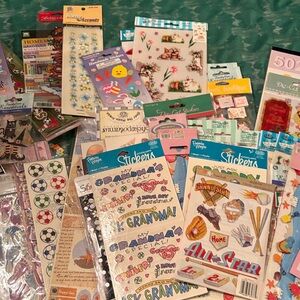 Assorted Scrapbook stickers, paper, numbers and letter Packs - Multicolor